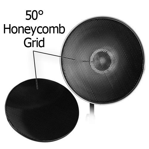  Fotodiox Pro Beauty Dish 28 with Honeycomb Grid and Speedring for Broncolor (impact) & Visatec Strobe Light