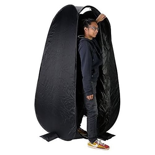  Fotodiox Collapsible Portable Indoor/Outdoor Changing Room - Black, 64 Tall, 36x36 Base, Pop-up Dressing Tent