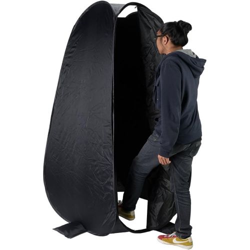  Fotodiox Collapsible Portable Indoor/Outdoor Changing Room - Black, 64 Tall, 36x36 Base, Pop-up Dressing Tent