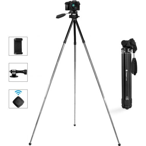  [아마존 핫딜]  [아마존핫딜]Fotopro Camera Tripod, 48.9 Inch Phone Tripod with Smartphone Tripod Mount/Bluetooth Remote/Quick Release Plate, Camera Stand for DSLR Camera Samsung Huawei iPhone X