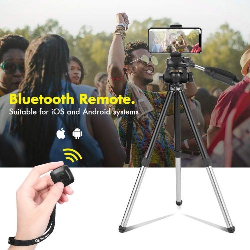  [아마존 핫딜]  [아마존핫딜]Fotopro Camera Tripod, 48.9 Inch Phone Tripod with Smartphone Tripod Mount/Bluetooth Remote/Quick Release Plate, Camera Stand for DSLR Camera Samsung Huawei iPhone X
