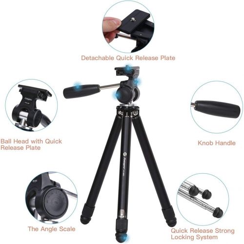  [아마존 핫딜]  [아마존핫딜]Fotopro Camera Tripod, 48.9 Inch Phone Tripod with Smartphone Tripod Mount/Bluetooth Remote/Quick Release Plate, Camera Stand for DSLR Camera Samsung Huawei iPhone X