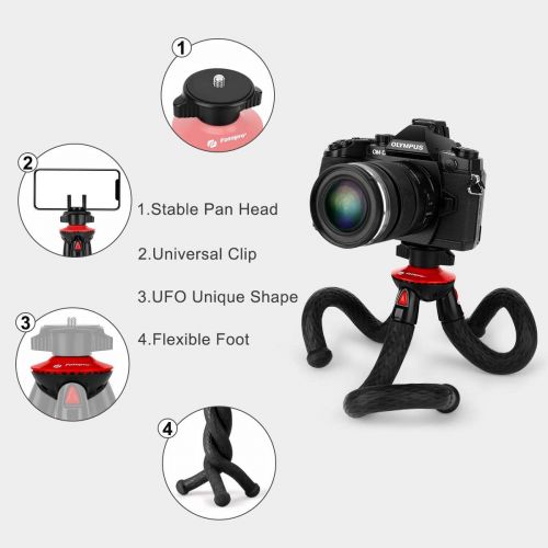  [아마존 핫딜] [아마존핫딜]Camera Tripod, Fotopro Flexible Tripod, Tripods for Phone with Phone Clip for iPhone Xs Max, Samsung, Tripod for Camera, Mirrorless DSLR Sony Nikon Canon