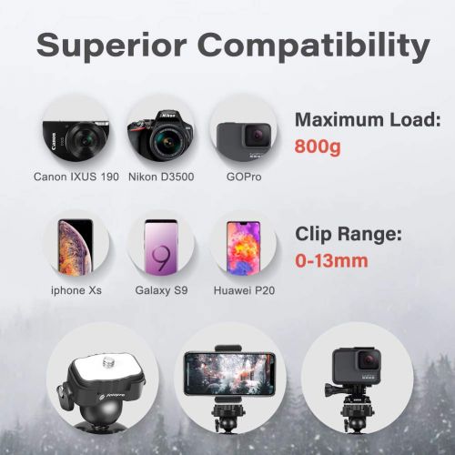  [아마존 핫딜]  [아마존핫딜]Fotopro Handy Stativ Flexibel 27 cm Smartphone Stative mit Bluetooth Fernbedienung Mini Tripod GoPro Stativ Handy Halter Halterung fuer Kamera, iPhone Samsung Huawei und Action Cam