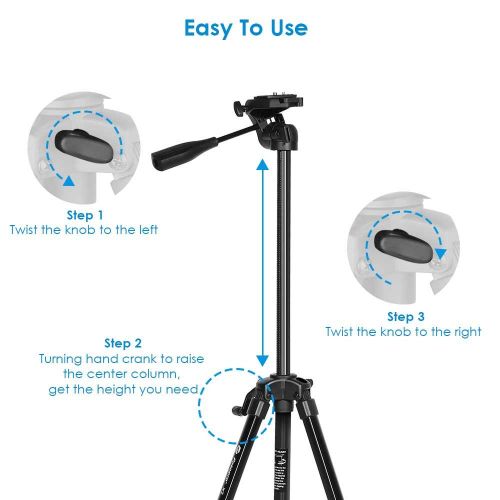  [아마존 핫딜]  [아마존핫딜]Fotopro Stativ, 162cm/62.77 Zoll Kamera Stative leicht kompakt Smartphone Stativ Tripod Baustativ aus Aluminium mit 3-Wege-Neiger Fernausloeser fuer iPhone Canon DSLR Samsung, Kreuzl