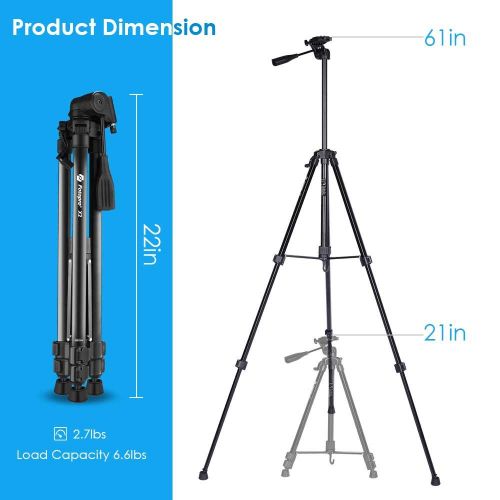  [아마존 핫딜]  [아마존핫딜]Fotopro Stativ, 162cm/62.77 Zoll Kamera Stative leicht kompakt Smartphone Stativ Tripod Baustativ aus Aluminium mit 3-Wege-Neiger Fernausloeser fuer iPhone Canon DSLR Samsung, Kreuzl