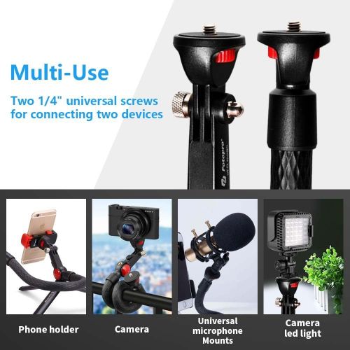  Fotopro Flexible Phone Tripod Rig, Waterproof Smartphone Tripod for Video Vlogging Live Streaming Filming Recording, with Bluetooth Remote Control for iPhone Samsung