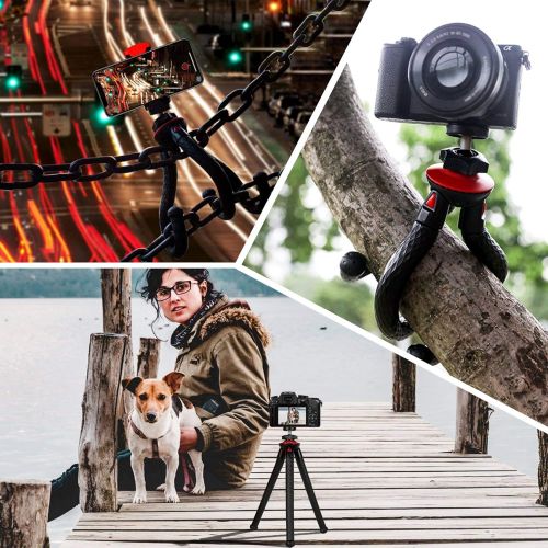  Tripod for iPhone, Fotopro Flexible Camera Tripod with Remote for iPhone 12 XS,Samsung, Waterproof and Anti-Crack Phone Tripod Stand for GoPro, Portable Travel Tripod for Live Stre