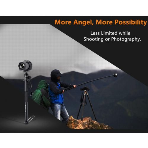  Fotopro Camera Monopod 52 Inch Professional Aluminium Monopod with 4 Section for Camera, Smartphones and Action Camera