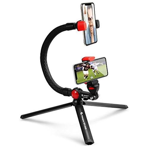  [아마존베스트]Fotopro Mobile Phone Tripod Flexible GoPro Handle, Gooseneck Selfie Stick Monopod Pole, Smartphone Tripod for Camera GoPro Action Cam, with Two 1/4 Universal Thread Connection