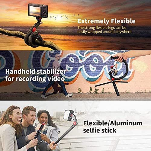  [아마존베스트]Fotopro Mobile Phone Tripod Flexible GoPro Handle, Gooseneck Selfie Stick Monopod Pole, Smartphone Tripod for Camera GoPro Action Cam, with Two 1/4 Universal Thread Connection