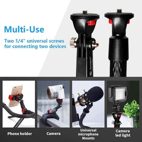  [아마존베스트]Fotopro Mobile Phone Tripod Flexible GoPro Handle, Gooseneck Selfie Stick Monopod Pole, Smartphone Tripod for Camera GoPro Action Cam, with Two 1/4 Universal Thread Connection