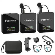 Fotowelt AIR PLUS 36 Channels UHF Wireless Lavalier Microphone Built in Battery Wireless Mics Compatible for Canon Nikon Sony Panasonic DSLR Camera,XLR Camcorder & Smartphone (70m-