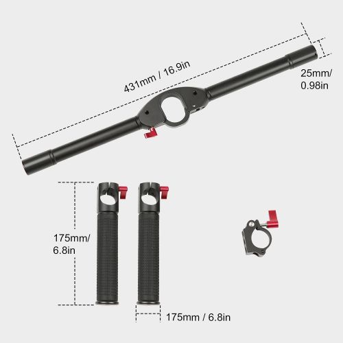  Fotowelt Dual Handle Grip Handgrip Compatible for DJI Ronin S/DJI RS2/DJI SC/DJI RSC 2/MOZA Air 2 Gimbal Handheld Stabilizer