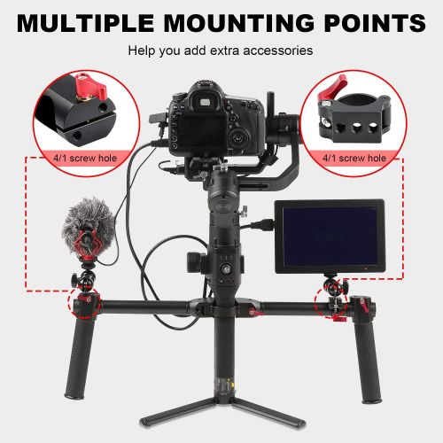  Fotowelt Dual Handle Grip Handgrip Compatible for DJI Ronin S/DJI RS2/DJI SC/DJI RSC 2/MOZA Air 2 Gimbal Handheld Stabilizer