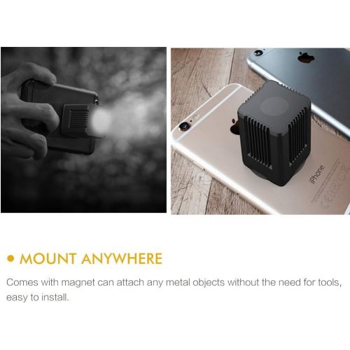  Fotowelt Moin Mini Cube Led Light Pocket Camera Video Light Aluminum Alloy Lighting Rechargable Waterproof with Magnetic APP Compatible for DSLR Drone Action Camera Smartphone Underwater