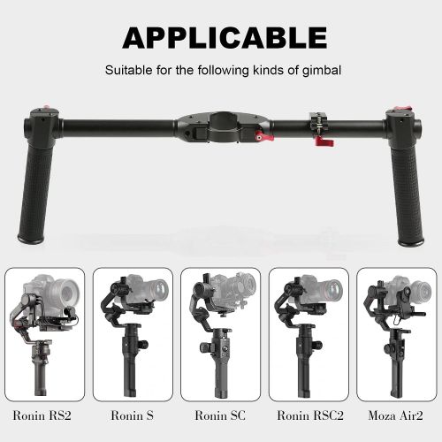  Fotowelt Dual Handle Grip Handgrip Compatible for DJI Ronin S/DJI RS2/DJI SC/DJI RSC 2/MOZA Air 2 Gimbal Handheld Stabilizer