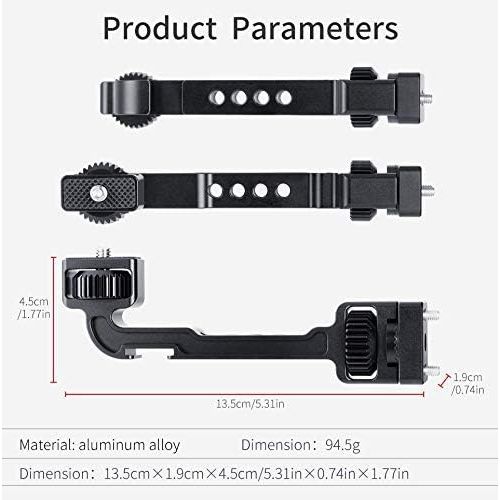  Fotowelt AgimbalGear DH11 Extension Plate with 1/4 Monitor Mount Adapter Bracket Compatible for DJI Ronin S/Ronin SC, Support Light Magic Arm Multi-Functional Gimbal Accessories