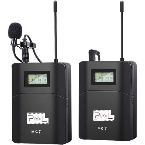  Fotowelt PIXEL 6 Channels UHF Wireless Lavalier Microphone Photographic and Recording Microphone for SLR Camera Used for Photography Video Recording News Gathering (Need 3.5mm Interface)