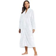 [아마존 핫딜] [아마존핫딜]Foucome Womens Fleece Robe Long Soft Zip-Front Bathrobe with Two Side Pockets