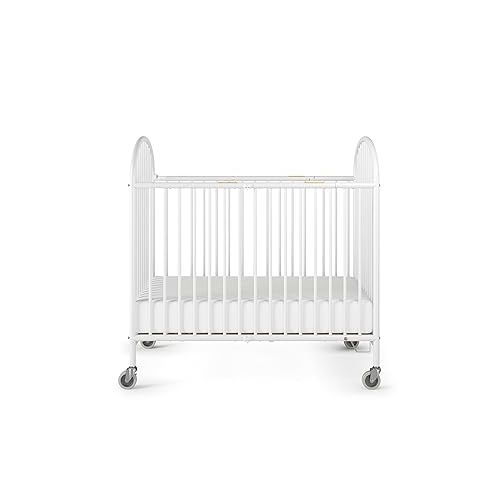  Foundations Pinnacle Steel Folding Crib, Portable Baby Crib with 4