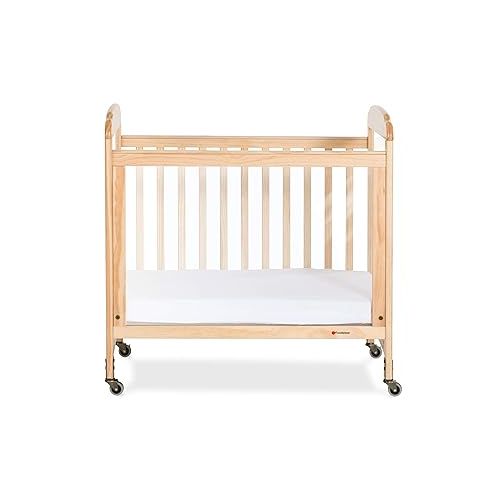  Foundations Serenity 3-Panel Clearview Compact Crib, Fixed-Side, Natural Wood