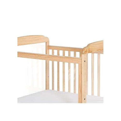  Foundations Serenity 3-Panel Clearview Compact Crib, Fixed-Side, Natural Wood