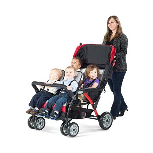  [아마존베스트]Foundations Infant Toddler Sport Splash 4 Passenger Quad Stroller - Red