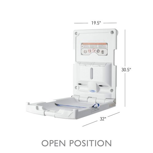  Foundations SafetyCraft Vertical Wall Mounted Baby Changing Station, Light Gray