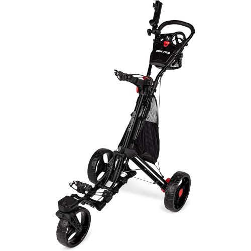  [아마존베스트]Founders Club Swerve 3 Wheel Push Pull Golf Cart for Walking Free Umbrella Holder and Storage Bag