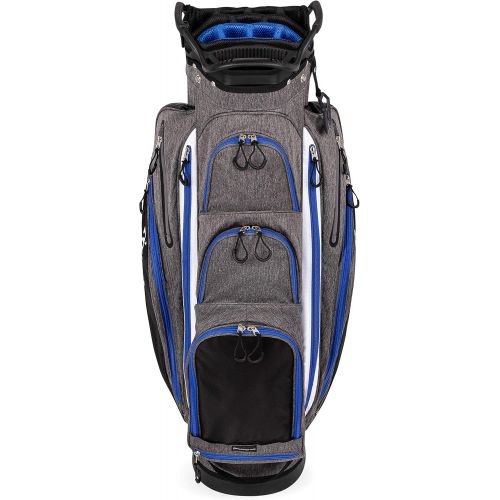  [아마존베스트]Founders Club Franklin Golf Push Cart Bag -Riding Cart Bag -Full Bag Rain Cover -Secure Push Cart Base -Light Weight -15 Way Full Length Divider-External Putter Tube-Embroidery Pan