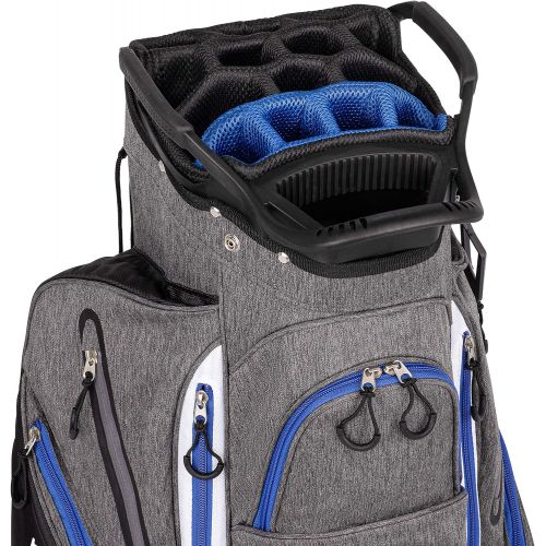  [아마존베스트]Founders Club Franklin Golf Push Cart Bag -Riding Cart Bag -Full Bag Rain Cover -Secure Push Cart Base -Light Weight -15 Way Full Length Divider-External Putter Tube-Embroidery Pan