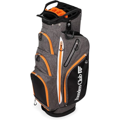  Founders Club Franklin Golf Push Cart Bag -Riding Cart Bag -Full Bag Rain Cover -Secure Push Cart Base -Light Weight -15 Way Full Length Divider-External Putter Tube-Embroidery Pan