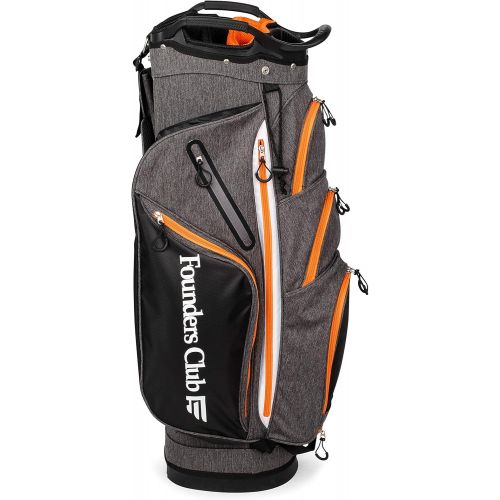  Founders Club Franklin Golf Push Cart Bag -Riding Cart Bag -Full Bag Rain Cover -Secure Push Cart Base -Light Weight -15 Way Full Length Divider-External Putter Tube-Embroidery Pan