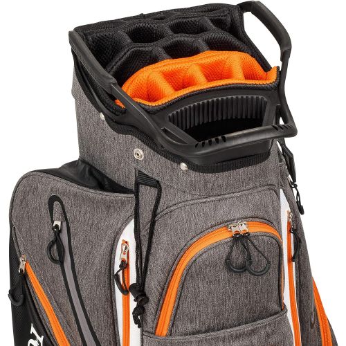  Founders Club Franklin Golf Push Cart Bag -Riding Cart Bag -Full Bag Rain Cover -Secure Push Cart Base -Light Weight -15 Way Full Length Divider-External Putter Tube-Embroidery Pan