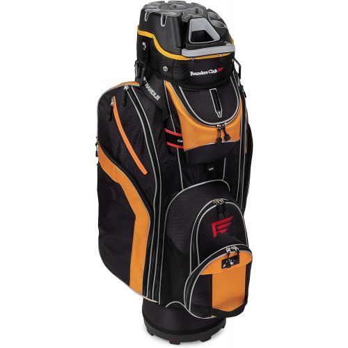  Founders Club Premium Cart Bag with 14 Way Organizer Divider Top (Orange and Black)