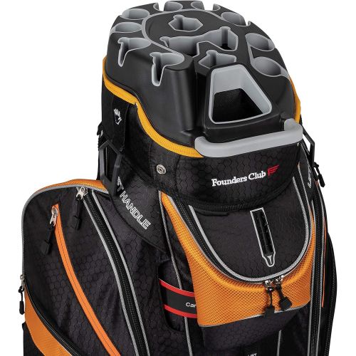  Founders Club Premium Cart Bag with 14 Way Organizer Divider Top (Orange and Black)