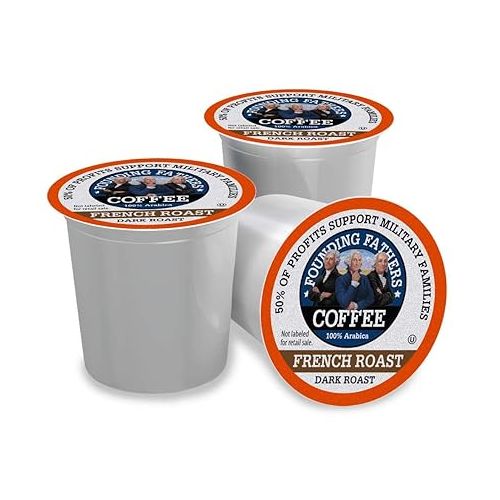  Founding Fathers Coffee Single Serve Pods for Keurig 2.0 K-Cup Brewers, French Roast, 80 Count