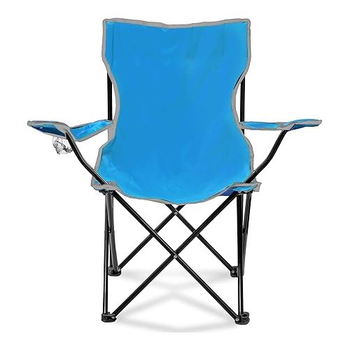  Portable Lightweight Folding Lawn Chair with Cupholder for Camping, Sporting Events, and Tailgating, Multicolor (6 Pack)