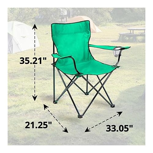  Portable Lightweight Folding Lawn Chair with Cupholder for Camping, Sporting Events, and Tailgating, Multicolor (6 Pack)