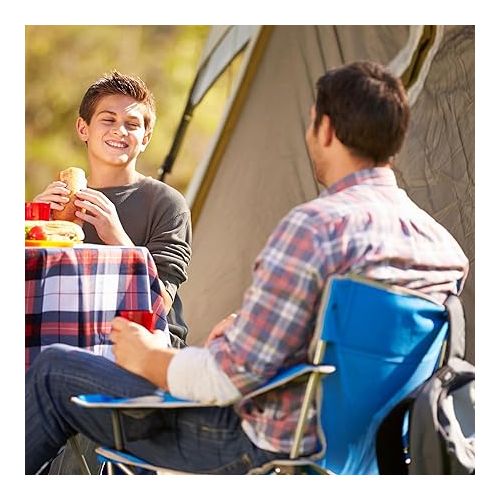  Portable Lightweight Folding Lawn Chair with Cupholder for Camping, Sporting Events, and Tailgating, Multicolor (6 Pack)