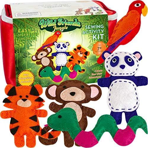  [아마존베스트]Four Seasons Crafting Kids Sewing Kit and Animal Crafts - Fun DIY Kid Craft and Sew Kits for Girls and Boys 120 Piece Set