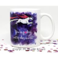 FourLetterWordCards Mature, Graduation Gift, Unicorn Coffee Mug, Space Unicorn Mug, Gift for Graduation