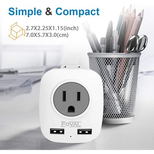  [아마존 핫딜]  [아마존핫딜]FOVAL European Plug Adapter, Foval European Adapter Outlet with 2 USB, 4 in 1 US to Europe Travel Plug Adaptor for France, Germany, Iceland, Spain, Italy and More (3 Pack Type C)