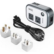 [아마존베스트]FOVAL Foval Power Step Down 220V to 110V Voltage Converter with 4-Port USB International Travel Adapter for UK European Etc - [Use for US appliances Overseas]