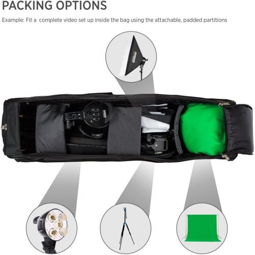  Fovitec - 1x Classic Photography & Video Lighting Equipment Duffle Bag - [35 x 9 x 9][Lightweight][Durable Nylon][Dual Zippers]