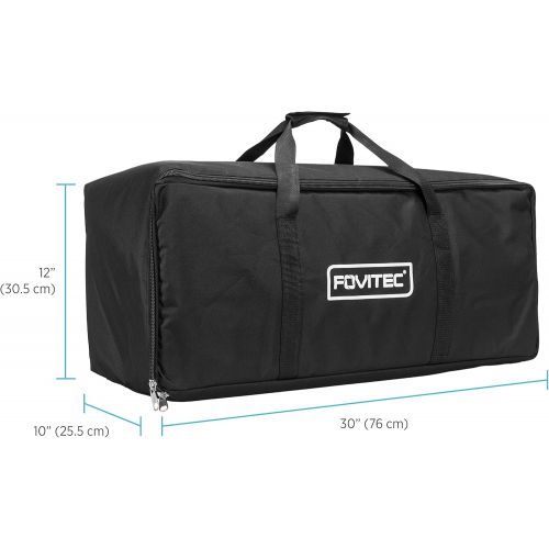  Fovitec - 1x Photography Studio Lighting Equipment Bag - [30 x 12 x10][Lightweight][Heavy Duty Durable Nylon][Dual Zippers]