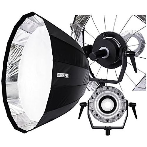  Fovitec StudioPRO SPK30-003 Parabolic Softbox 59 16 Rods for Bowens Monolights with Mounting Arm, Black