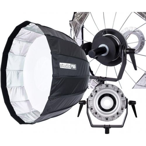  Fovitec StudioPRO SPK30-003 Parabolic Softbox 59 16 Rods for Bowens Monolights with Mounting Arm, Black