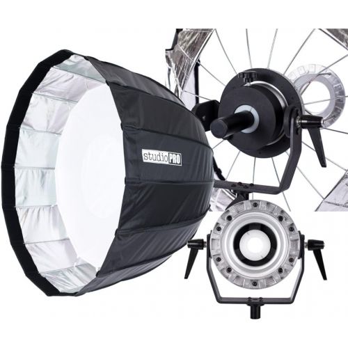  Fovitec StudioPRO SPK30-002 Parabolic Softbox 47 16 Rods for Bowens Monolights with Mounting Arm, Black